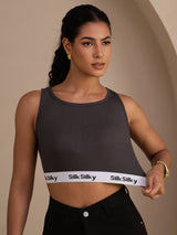 [Gray] SilkSilky-UK Sleeveless Crew Neck Camisole 003