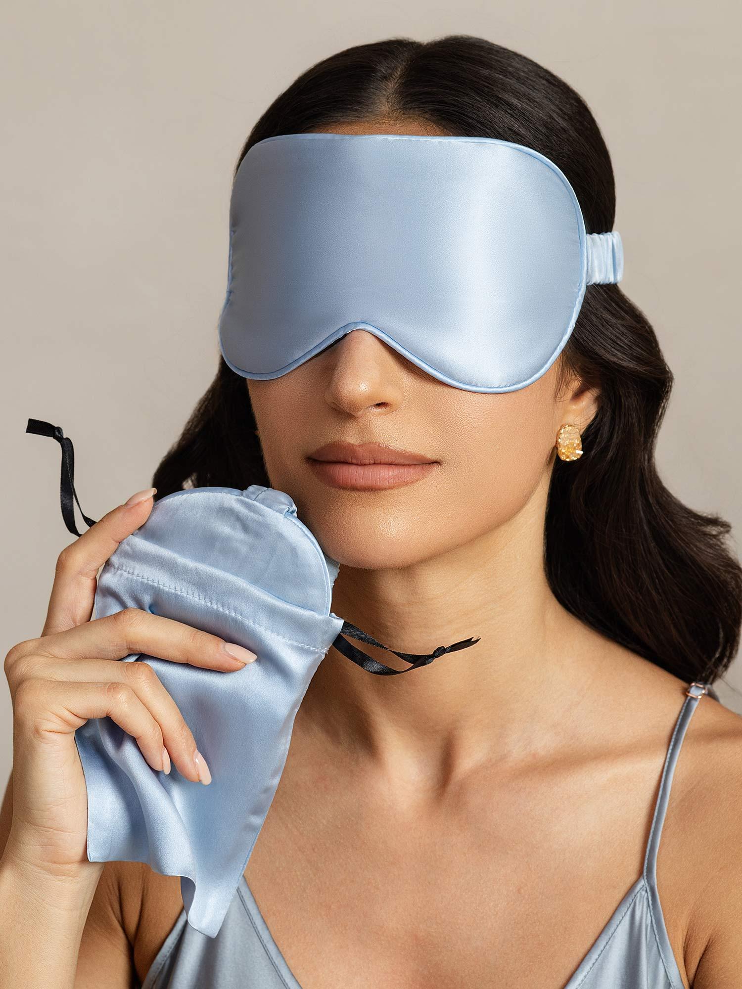 [LightBlue] SilkSilky-UK Pure Silk Eye Mask 003