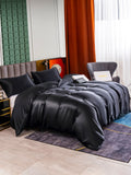 SilkSilky UK 25Momme Pure Silk Bedding Set Black 004