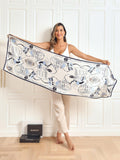 SilkSilky UK Pure Silk Scarf Blue 004