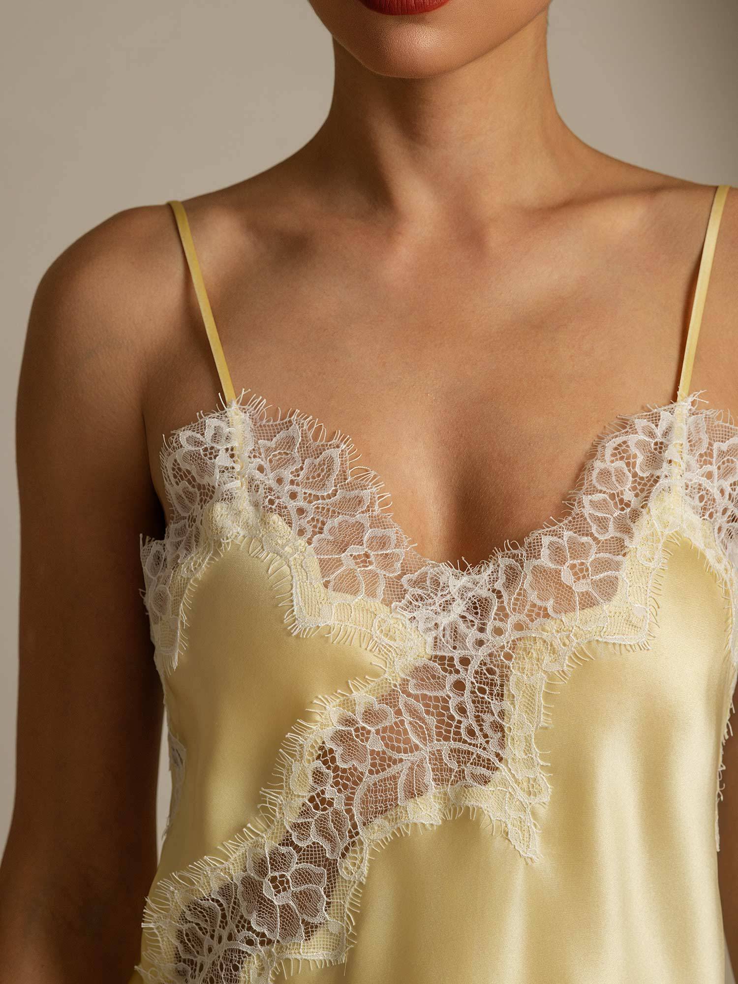 [LightYellow] SilkSilky-UK Pure Silk Camisoles 004