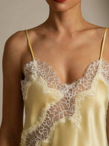 [Light Yellow] SilkSilky-UK Spaghetti Strap V Neck Camisole 004