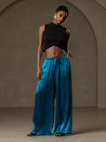 SilkSilky UK Pure Silk Womens Pants Teal 005