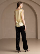 [Light Yellow] SilkSilky-UK Sleeveless Round Neck Camisole 002