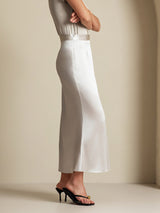 [Light Gray] SilkSilky-UK 19Momme Stretch Silk Charmeuse Skirt 002