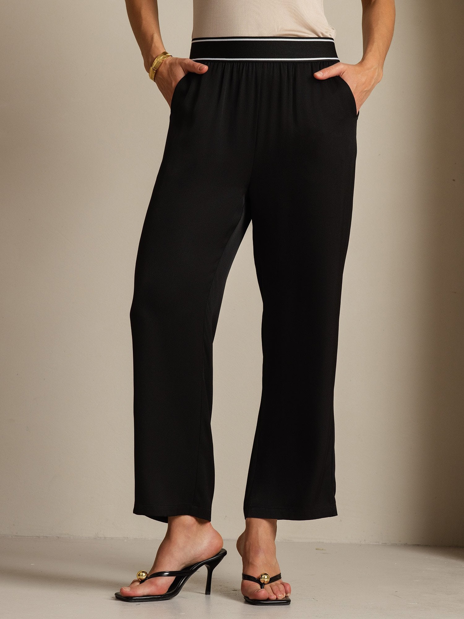 [Black] SilkSilky-UK 22Momme Silk Womens Pants 001