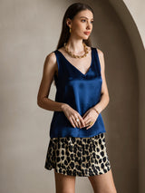 [Dark Blue] SilkSilky-UK Sleeveless V Neck Camisole 006