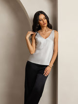 [Silver] SilkSilky-UK Sleeveless V Neck Camisole 007