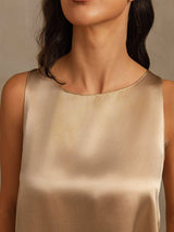 [Champagne] SilkSilky-UK Sleeveless Women's Pyjamas 004