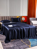 SilkSilky UK 22Momme Pure Silk Bedding Set DarkBlue 003