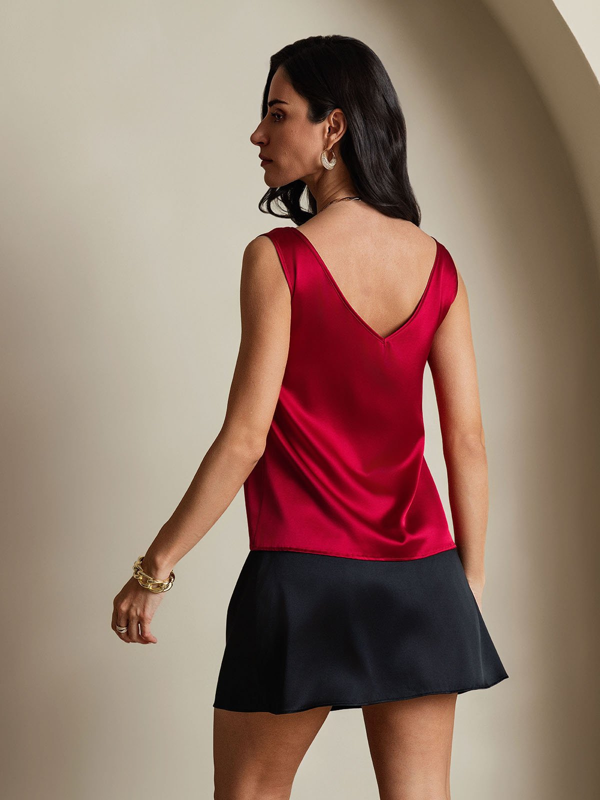 [Wine] SilkSilky-UK 19Momme Silk V Neck Camisole 002