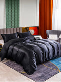 SilkSilky UK 25Momme Pure Silk Bedding Set Black 001