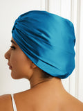 SilkSilky-UK Pure Silk Sleep Cap Teal 004