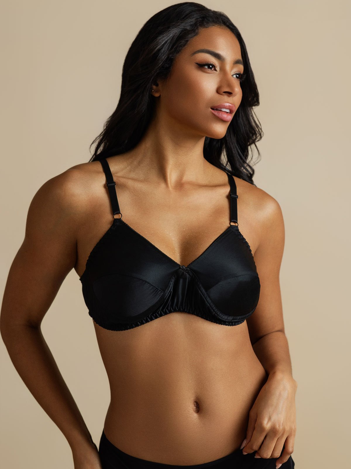 [Black] SilkSilky-UK Pure Silk Bra 001,