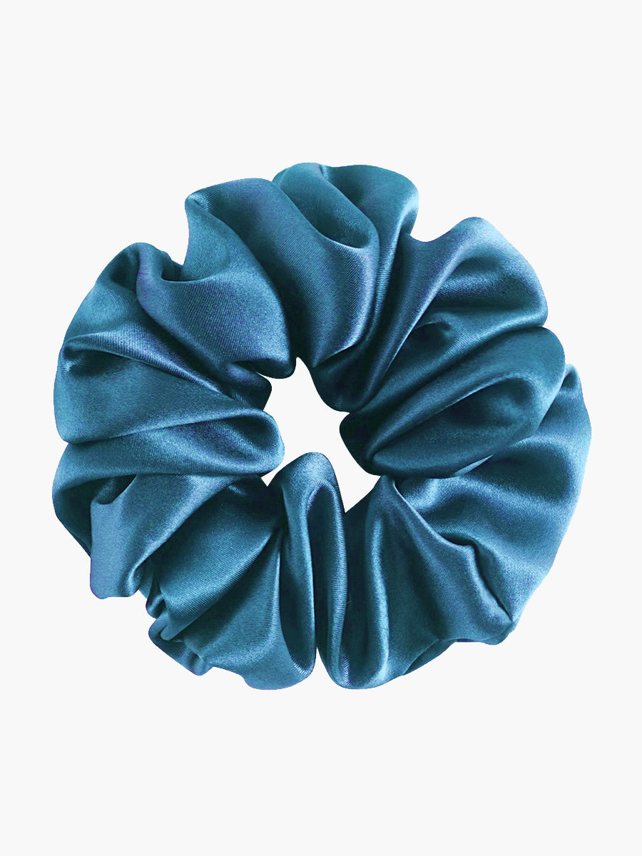 SilkSilky-UK 19Momme Pure Silk Scrunchie Teal 003