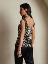 [Leopard] SilkSilky-UK 19Momme Silk U Neck Camisole 002,