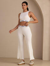 [White] SilkSilky-UK Sleeveless Crew Neck Women's Outfit Sets 003