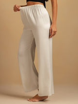 [White] SilkSilky-UK 19Momme Machine-Washable Silk Women's Sleep Shorts 004