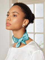 [Teal] SilkSilky-UK Scarf 001