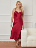 SilkSilky-UK Pure Silk Sleeveless Boat Neck Dress Wine 006