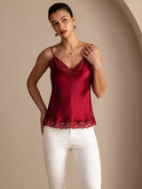 [Wine] SilkSilky-UK Spaghetti Strap V Neck Camisole 003