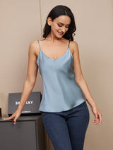 [Grayish Blue] SilkSilky-UK Spaghetti Strap V Neck Camisole 004