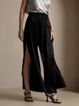 [Black] SilkSilky-UK 19Momme Silk Split Women's Pants 001