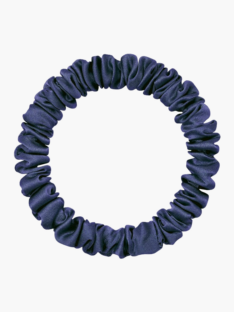 SilkSilky-UK 19Momme Pure Silk Scrunchie DarkBlue 004