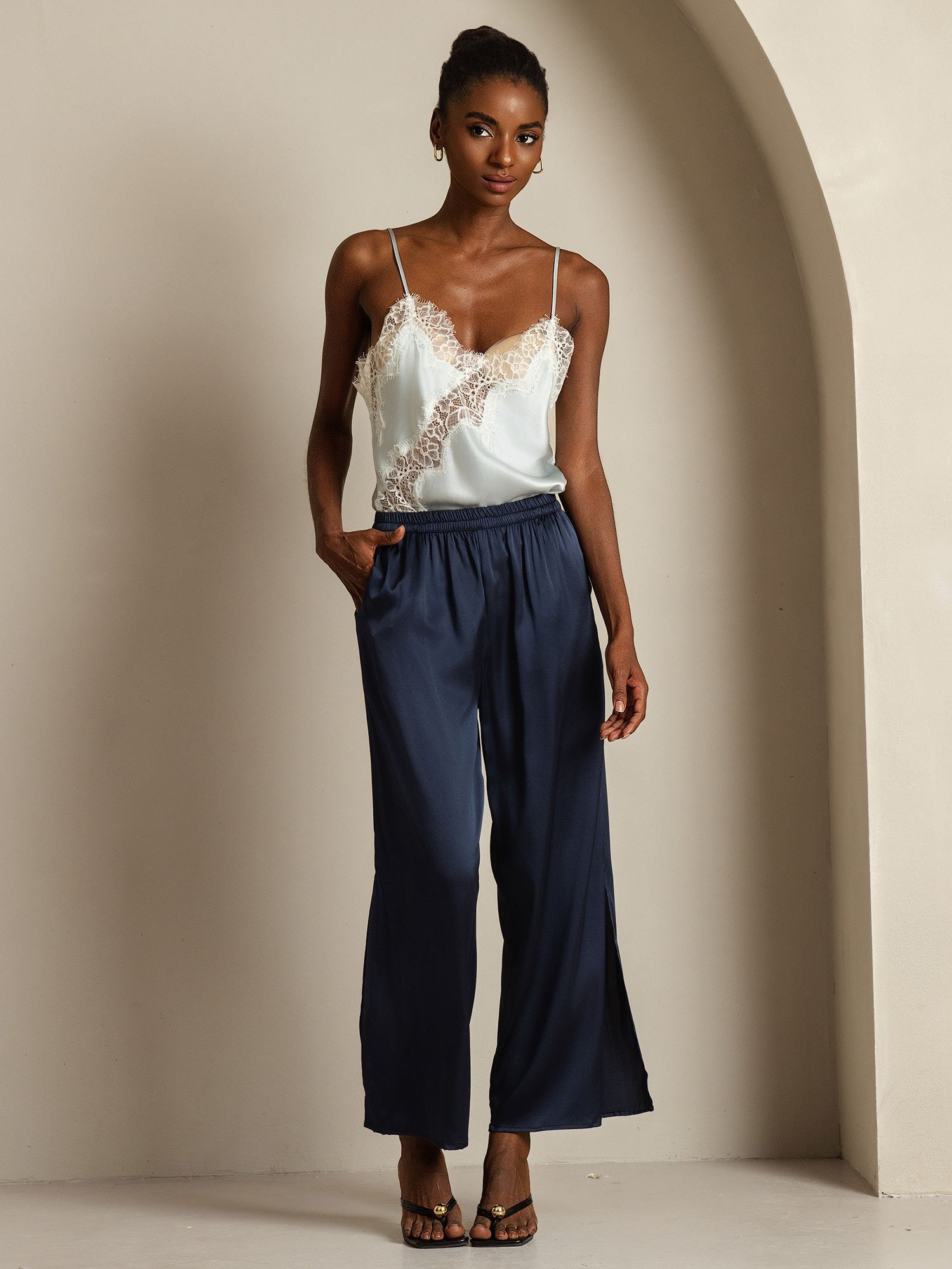 [LightBlue] SilkSilky-UK Pure Silk Camisoles 009