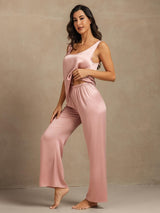 [Peach Skin] SilkSilky-UK 19Momme Machine-Washable Silk Sleeveless Scoop Neck Women's Pyjamas 003