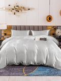 SilkSilky UK 19Momme Pure Silk Bedding Set Silver 001