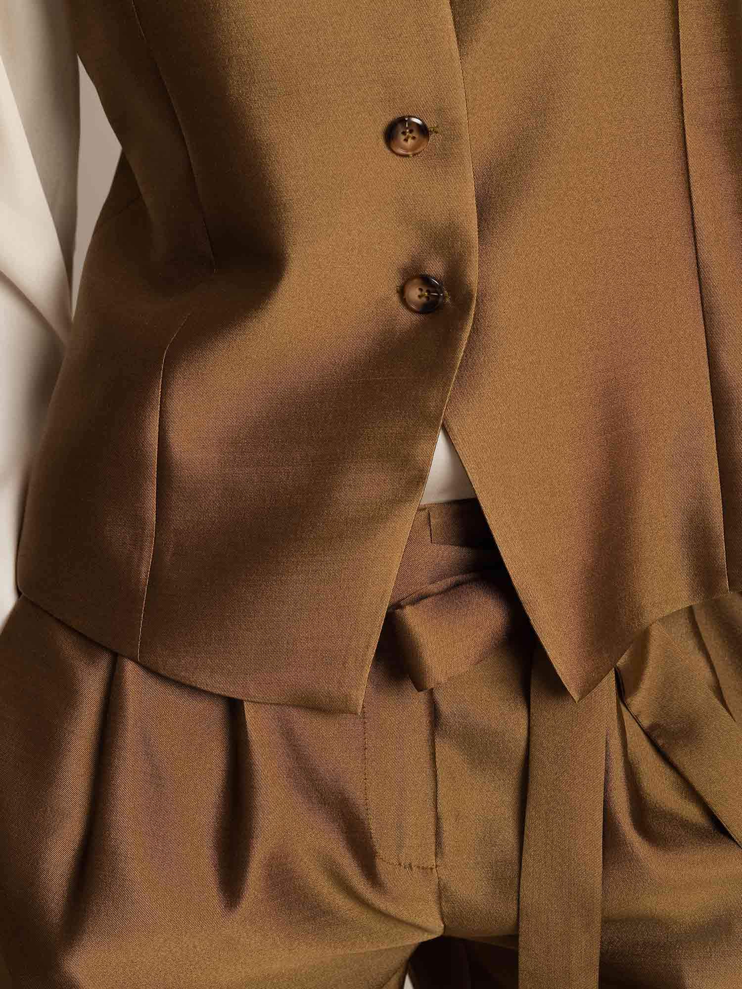 [Bronze] SilkSilky-UK 32Momme Silk-Wool Blend Womens Vest 005