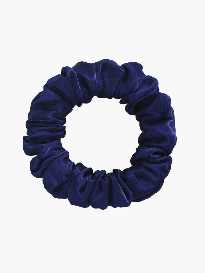 SilkSilky-UK 19Momme Pure Silk Scrunchie DarkBlue 004