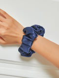 SilkSilky-UK 19Momme Pure Silk Scrunchie DarkBlue 001