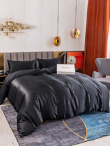 [Black] SilkSilky-UK 19Momme Pure Silk Bedding Set 006
