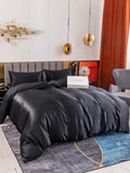 SilkSilky UK 19Momme Pure Silk Bedding Set Black 005