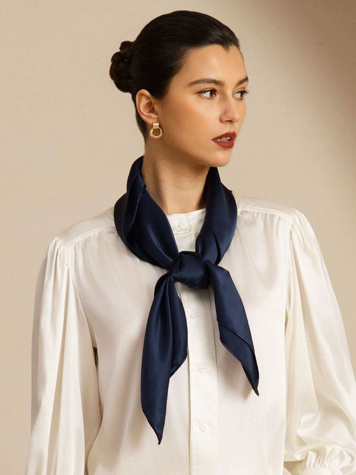 [Dark Blue] SilkSilky-UK Scarf 002