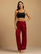 [Wine] SilkSilky-UK 19Momme Machine-Washable Silk Women's Sleep Shorts 009