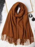 SilkSilky UK Wool Scarf Brown 006