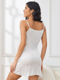 SilkSilky UK Silk Knitted Sleeveless Nightgown White 002