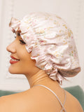 SilkSilky-UK Pure Silk Sleep Cap Floral 002