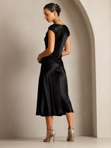 [Black] SilkSilky-UK Cap Sleeve Dress 002