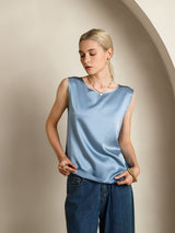 [Grayish Blue] SilkSilky-UK Sleeveless Round Neck Camisole 003