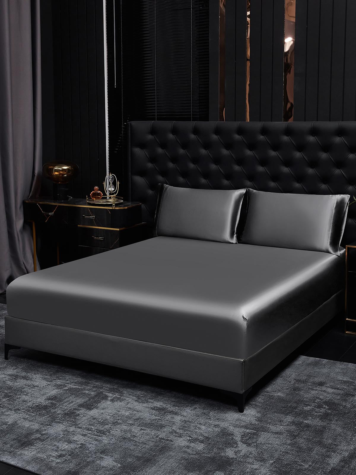 [Dark Gray] SilkSilky-UK 19Momme Pure Silk Bedding Set 001