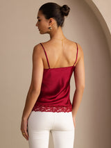 [Wine] SilkSilky-UK Spaghetti Strap V Neck Camisole 002