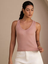 [Pink] SilkSilky-UK Sleeveless Deep V Neck Camisole 003