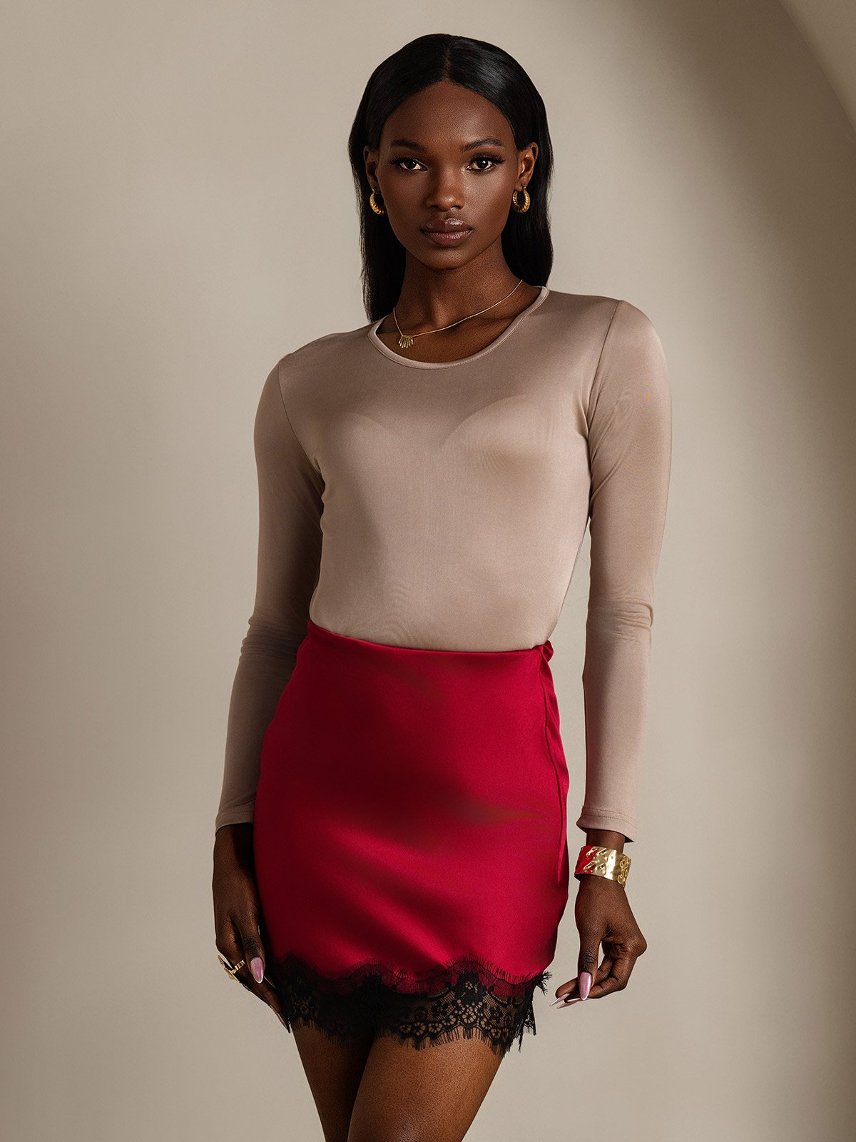 [Wine] SilkSilky-UK 19Momme Silk Skirt 003