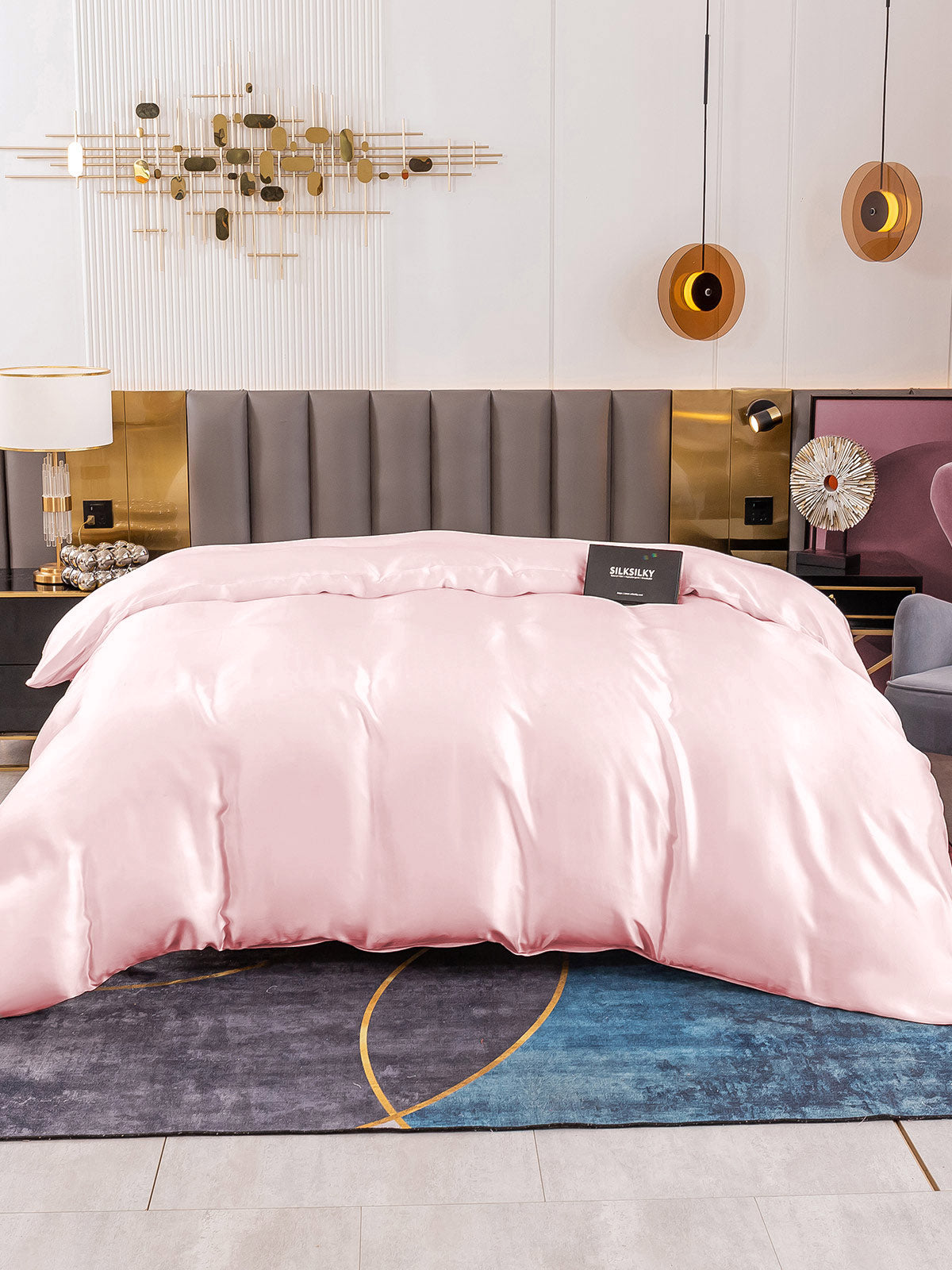 SilkSilky-UK 19Momme Pure Silk Duvet Cover Pink 003