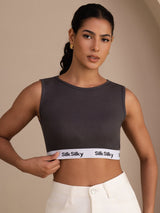 [Gray] SilkSilky-UK Sleeveless Crew Neck Camisole 004