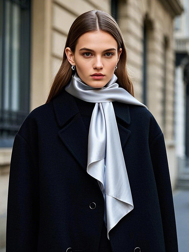 [Light Gray] SilkSilky-UK Scarf 001